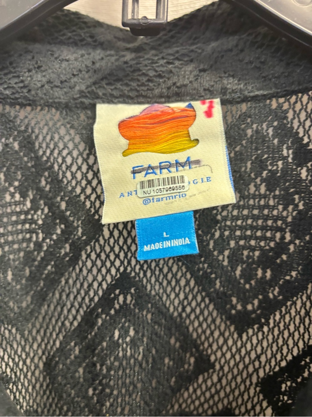 FARM Rio Black Sheer Floral Lace Top - Picture 11 of 11